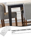 Table leg connectors kit showing steel mounting plates for attaching legs to furniture. Heavy Duty Furniture Leg Pads And Table Leg Connectors With 25 Piece Mounting Hardware Kit For Chairs Tables And Couches Built Tough As Nails For Serious Load Bearing And Zero Drama Setup Daily.