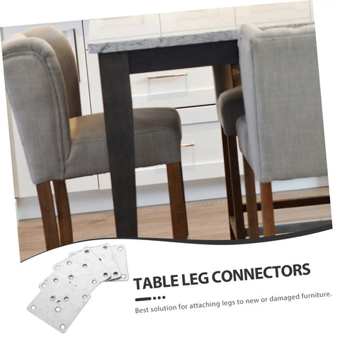 Table leg connectors kit showing steel mounting plates for attaching legs to furniture. Heavy Duty Furniture Leg Pads And Table Leg Connectors With 25 Piece Mounting Hardware Kit For Chairs Tables And Couches Built Tough As Nails For Serious Load Bearing And Zero Drama Setup Daily.