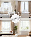 Built Tough Ceiling And Wall Mount Curtain Track System 9 To 12 Ft White displayed in bedroom, studio, living room, bathroom.