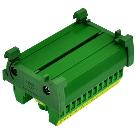 Heavy Duty DIN Rail Mount Terminal Block Distribution Module 30A 300V 2x12 screw terminals for industrial use