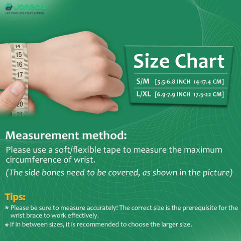 TFCC Tears Wrist Brace With Built-In Ring Pad For Ulnar Side Wrist Pain And DRUJ Instability, size measurement guide