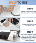 Instructions on connecting Climate Line CPAP Hose 6.5 Foot For 11 Series Machines Only Not For 10 Reusable Replacement.