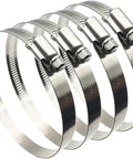 4 Inch Adjustable 304 Stainless Steel Duct Clamps Set Of 4 Worm Drive Hose Clamps For Air Ducting Range 91mm To 114mm Rust Resistant Durable