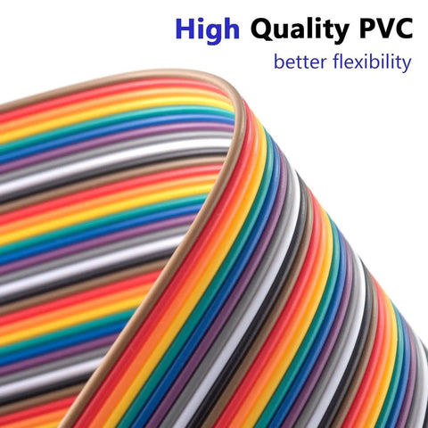Colorful ribbon cables in 10cm and 20cm breadboard jumper wires kit, 240 pcs for prototyping with Arduino and Raspberry Pi.