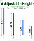 Six Piece Soccer Agility Poles Set For Training, 5 Ft Adjustable Speed And Agility Poles, adjustable heights 1.1 to 5 ft
