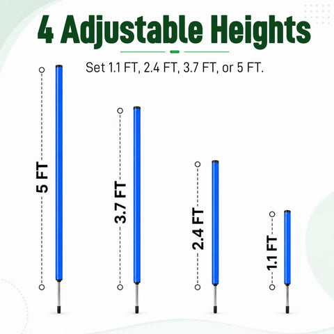 Six Piece Soccer Agility Poles Set For Training, 5 Ft Adjustable Speed And Agility Poles, adjustable heights 1.1 to 5 ft