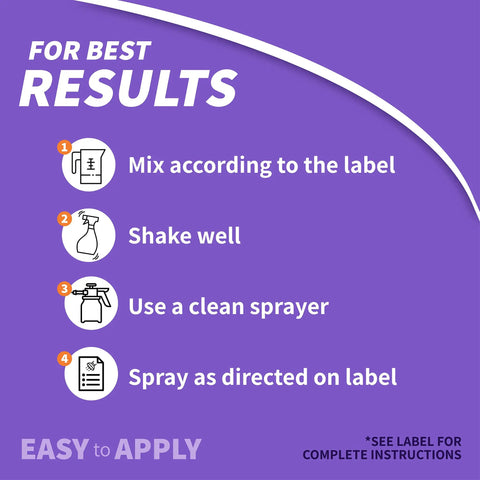 Instructions for mixing and using Eight Insect Control For Vegetables Fruits And Flowers 32 Oz Concentrate Long Lasting