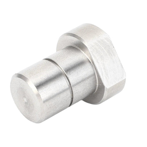 Set Of Four Stainless Steel Bench Dogs For Three Quarter Inch Workbenches, close-up of a single heavy-duty woodworking clamp angle view.
