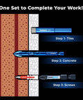 Toolant 10-piece diamond drill bit set for tile and concrete; blue 1/4 in shank bits, 3/8 size shown.