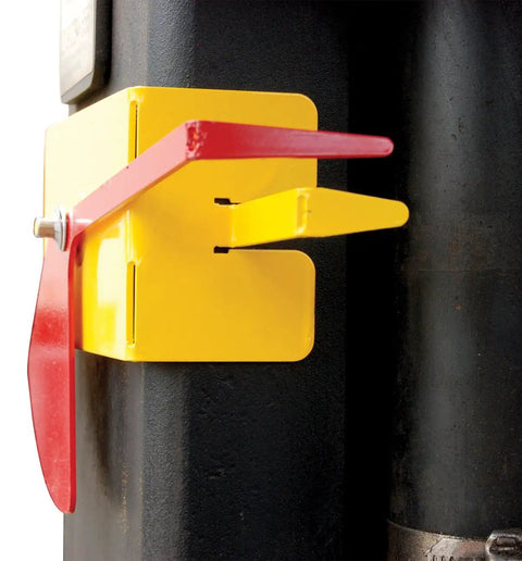 Forklift Level Gauge For Steel Fork Truck High Visibility Indicator In Yellow And Red attached to mast for alignment