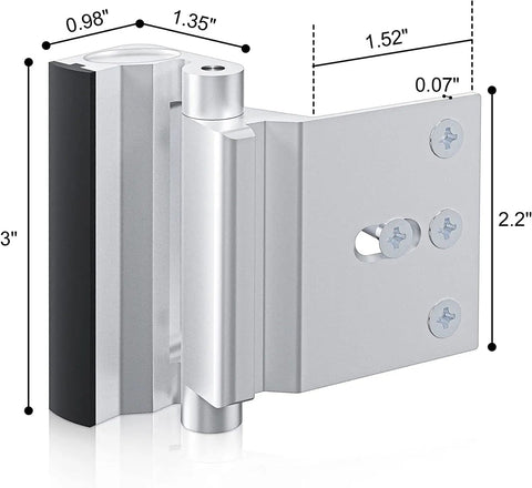 Door Reinforcement Lock 800Lbs Strength Built For Real Home Security Extra Privacy Child Proof Drilling Required Easy Install With 8 Screws
