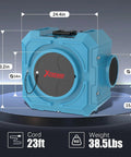 Side view of the Beast 800 CFM Hepa Air Scrubber With Four Stage Filtration And Stackable Negative Air Machine for various uses.