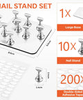 Magnetic Nail Stand For Press On Nails With A Large Flat Metal Base That Holds Ten Tips At Once Stable Holders For Nail Art Practice Batch Painting Design Curing Display And DIY Home Or Salon Use