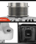 Close-up of 12V 105A Alternator For Honda Fit 2017 2018 2019 2020 Automatic CVT showing pulley and connector details