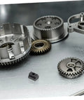 Heavy Duty 6 Piece T Slot Clamping Nuts Set Rock Solid High Strength T Nuts For T Slot Rails No Sweat Setup shown with machine gears.
