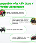 Image showing compatible ATV models, including Honda Rancher 420, Foreman Rubicon 500, and Pioneer 500, 1000 series.