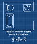 Blueprint of bathroom layout for CleanCover Bath Fan With 80 CFM Exhaust, Ultra Quiet 0.7 Sone, Energy Star Certified, Selectable CCT LED Lighting