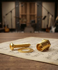 Gold Alloy Guitar Tuning Machine Mounting Hardware Kit With Screws Hex Nuts Flat Washers 12 Sets on sheet music