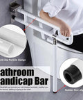Foldable Toilet Grab Bar For Bathroom Safety, 29.5 Inch Anti Slip Hand Rail, Flip Up Toilet Bar, Sturdy 304 Stainless, Installed