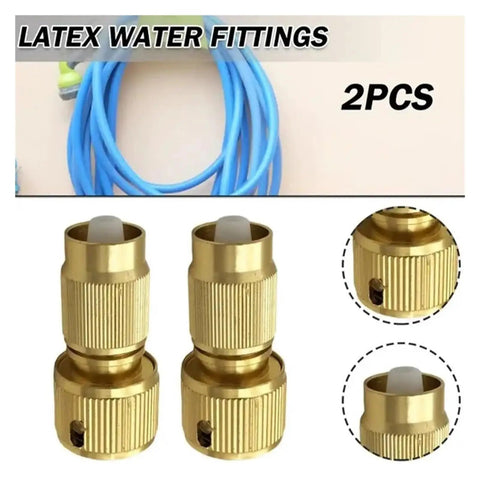 Upgrade Your Garden Game With These 2 Pcs Quick Connector Aluminum Alloy Adapter Repair Kits For Expandable Water Pipe Ensuring A Tight Threaded Tap Fit That Stands Tough Against Wear And Tear So You Can Whip Up Your Hose Setup In No Time For Yard Work. 2pcs brass hose connector adapters