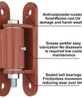 7 Inch Heavy Duty Gate Hinges 1100 Lb Capacity Bolt On Weld On Carbon Steel Rust Resistant with Ball Bearing Design