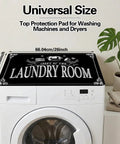 Washer and Dryer Topper Silicone Mat 26 Inch by 26 Inch Non Slip Quick Dry Protector on white machine in laundry room