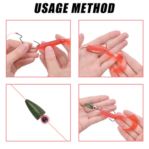 Usage method of bullet shaped fishing weights sinkers for bass fishing and tackle, Texas rigs, Carolina rigs demonstration