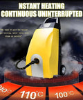 CUTPOY 2500W Handheld Steam Cleaner High Pressure Pressurized Steamer For Kitchen Grout Tile Bathroom Car Detailing showing yellow body with steam.