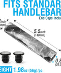Grippy Flangeless Handlebar Grips For Flat Straight Bars And Scooters With 140 mm Non Slip Grip That Feels Like TPR And Absorbs Shocks