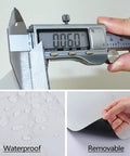 White Vinyl Peel And Stick Floor Tiles 12x12 Inch 16 Pack Waterproof Groutable Removable showing thickness and features