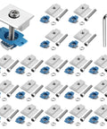 Mid Clamps For Solar Panels Unistrut 30mm 35mm Silver 20 Pack Easy Install Mounting Brackets With Nuts And Screws