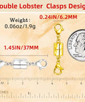 Double Lobster Clasp Magnetic Necklace Closures For Bracelets And Necklaces 14K Gold And Silver Magnetic Clasps Converters Extender