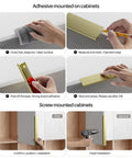 Edge Finger Pulls For Cabinets Peel And Stick On Kitchen Drawers No Drill Hidden Self Adhesive Brushed Brass 3 Inch installation steps