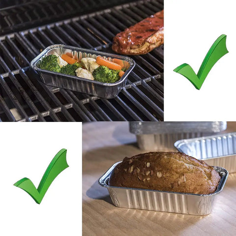 Heavy Duty Aluminum Foil Grill Drip Pans 20 Pack Kickass Grease Catcher Trays Replaces Char Broil Gas Grills 7 X 3.5 X 1.5 Inches No Sweat Backyard Cleanup Crew
