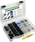 Heavy Duty Weather Pack Connector Kit With Male And Female Quick Disconnect Terminals For 10 To 20 Gauge Wiring And 20 Amp Circuits Including Color Coded Sealer Caps And Durable Housing Towers For Reliable Car Audio Or Engine Wiring Jobs open case