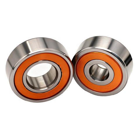 Pair of orange-sealed stainless steel hybrid ceramic bearings for fishing reels; SMR115-2RS CB & S623-2RS CB