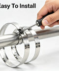 Heavy Duty 10 Pack Of Stainless Steel Worm Gear Hose Clamps Assortment Kit For Radiator Fuel Line Auto Plumbing And Home Fixes With Smooth Edge Protection That Stands Tough Against Rust Water Or Oil, 304 steel clamp on pipe