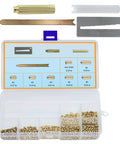 All In One Home Door Rekey Kit, 4 Tool DIY Set With Brass Bottom Pins, Pin Sizes 1 Through 6, 50 Pins Each, tools and case