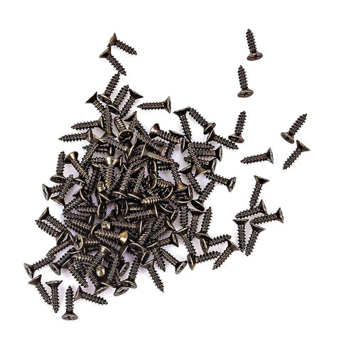 Pile of bronze tone screws from 20 Pieces Jewelry Box Latches Set Thickened Solid Bronze Tone Antique Style Box Latch With Zinc Alloy Construction Includes 80 Replacement Screws Right Latch Buckle For Secure Elegant Storage
