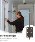 Person installing Heavy Duty Copper Cabinet Butt Hinges Thickened Decorative Door Hardware for DIY cabinets and cupboards.