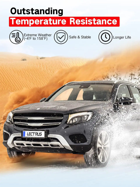 SUV driving in desert illustrating outstanding temperature resistance for 4K Front And 2.5K Rear Dash Cam With Free 64GB Card Included 5.8GHz WiFi