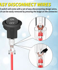 10 Pack Round Rocker Switch 12V On Off DC 2 Pin SPST Toggle Switch 20mm with easy disconnect wires instruction