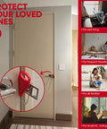Door Lock For Extra Security And Privacy While Traveling Portable Travel Lockdown Prevent Entry And Keep Your Family Safe Red Ideal For Hotels Dorms Apartments And Bedrooms On The Go Easy To Use Yet Durable Travel Essential Safety Gear installed on a door