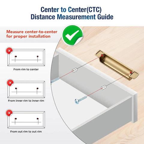 Installation guide for 6 Pack 3 Inch Hole Center Cup Pulls Champagne Bronze Zinc Alloy Cabinet Hardware for kitchen cabinets