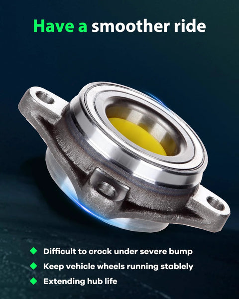 Front Wheel Bearing And Hub 515040 For Lexus GX460 GX470 And Toyota 4Runner Tacoma FJ Cruiser With ABS 4WD 2003 To 2021 Two Piece Replacement Premium Aftermarket Part With Easy Install, close-up view showing metal structure
