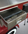 Close-up of locking drawer in 10.5 Ft Mobile Food Concession Trailer With Locking Drawers And Wide Prep Counter.