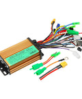 Drop Dead Easy Install 24V To 84V Brushless Sine Wave Motor Controller Kit with wires and connectors for electric bike use.