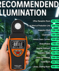 Ultra-Accurate Digital Light Meter 0.1 to 400,000 Lux With Temperature Sensor, Max Min Hold, 90 Degree Rotatable Sensor for Photography, Indoor Lighting, and Plant Growth handheld digital lux meter with display