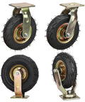 Heavy Duty Industrial Caster Wheels With Pneumatic Rubber Tires And Double Ball Bearings For Badass Durability And Slick Rolling Cart Replacement Set