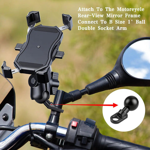 Motorcycle with Two Pack Angled Bolt Head Ball Base With One Inch Ball And Ten Millimeter Mounting Hole Aluminum Alloy Mount Ball for phone holder